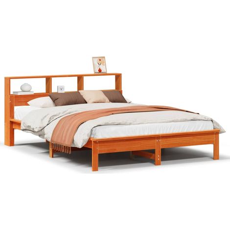 Maison Exclusive - Letto Libreria senza Materasso Marrone Cera 120x200 cm in Pino