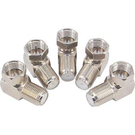 Adaptateur Coaxial F Angle Droit Connecteur F Coaxial 90 Degrés Connecteur Antenne TV Prise F Mâle à Femelle Adaptateur Satellite RG6 Fiche F pour Téléviseurs Muraux (1/5)