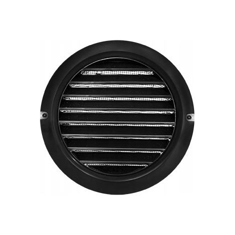 Rejilla de ventilación redonda con malla y collarín, 100 mm de diámetro, color negro MW100KOBLK (1/2)