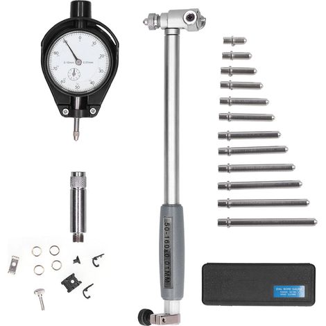 Comparateur à cadran 0,01mm précision, outil de mesure en alliage d'aluminium avec plage 50-160mm. (1/5)