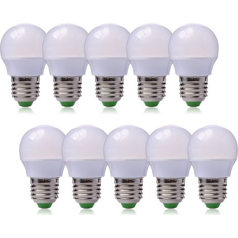 10x Ampoule Globe Led E27 3w Avec Couvercle En Verre Blanc Chaud (1/5)