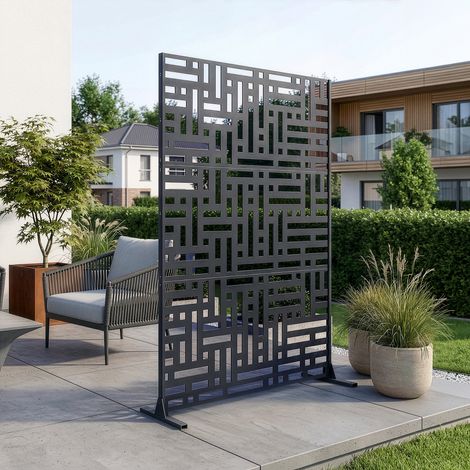 Trennwand Bernalda 180x120 cm Stahl Anthrazitgrau [casa.pro] (1/5)