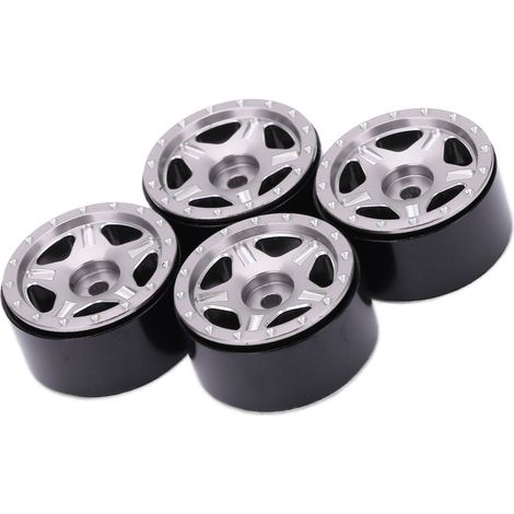 4 pièces Moyeu de Roue en Aluminium Durable sans Colle Installation Facile Pièces de Rechange RC 1/24 pour Voiture Télécommandée Couleur Titane (1/5)