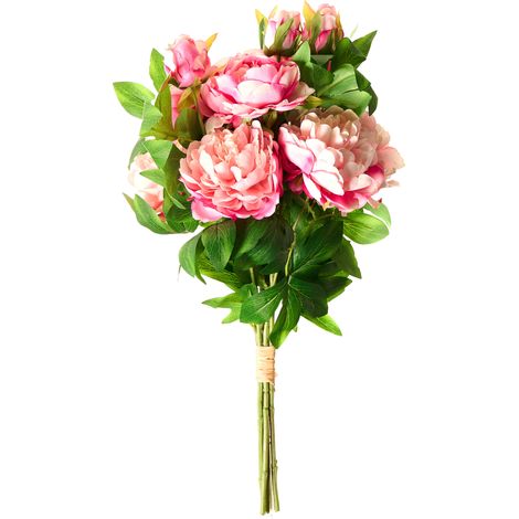 Ramo de flores artificiales arreglo floral preparado peonías hecho a mano 62 cm rosa Colares