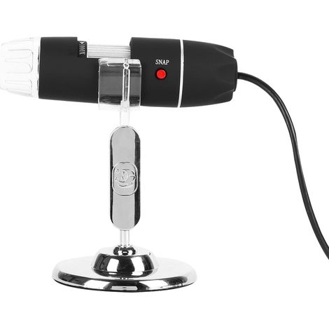 Microscope numérique USB à zoom 1000x avec 8 LED, loupe endoscopique, caméra vidéo et support. (1/5)