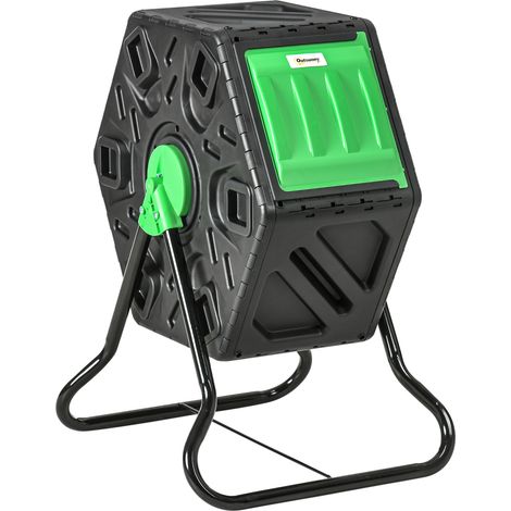Komposter 65 L avec rotation 360°, plastique résistant aux intempéries, système de ventilation, 60x49x77 cm (1/5)