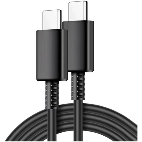 Cable de carga original Samsung USB-C a USB-C EP-DW767 de 1,8 m, 3 A, 25 W/45 W, color negro. (1/5)