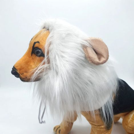 Déguisement lion pour animaux blanc S x 3 modèle 25