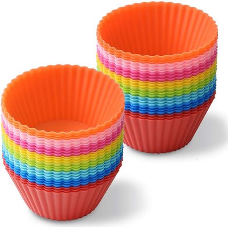 Moule À Muffins - Moule À Cupcakes En Silicone Alimentaire Réutilisable - Pour Four Micro-ondes Réfrigérateur Lave-vaisselle - Lot De 48 Pièces En 8 Couleurs (1/5)