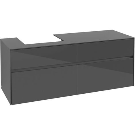 V&B Waschtischunterschrank Collaro 140x54,8x50cm, WT links, glossy grey (1/3)