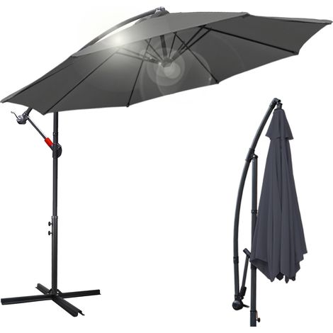 EINFEBEN Parasol Deporte Protection UV et résistant aux intempéries Ø300cm Gris