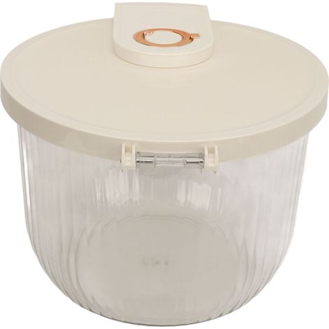 Conteneur à riz transparent grande capacité avec couvercle, seau distributeur de riz et bac de stockage de grains, idéal pour la cuisine (11 kg / 24,3 lb). (1/5)