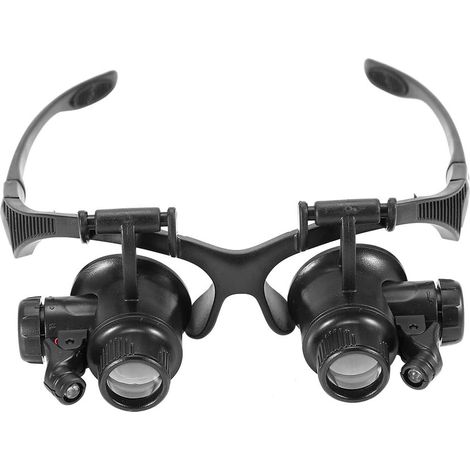 Loupe Portant la lentille grossissante, Double Oeil Bijoux Montre réparation loupe loupe Lunettes (1/4)