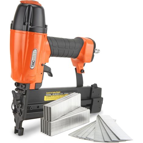 Tacwise 1804 Chiodatrice/Graffatrice Pneumatica 2 in 1 con 1000 Chiodi Tipo 18G / 30 mm e 800 Punti Tipo 90/25 mm (1/5)