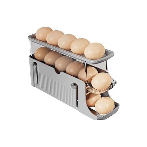 Eierhalter Kühlschrank,Roll Eierbehalter,Automatischer Eierspender,Ausziehbares Eierbox,für 15-17 Eier Geeignet.
