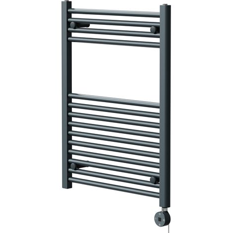 Pizarro Anthracite 800mm x 600mm Straight Digital Thermostatic Electric Heated Towel Rail (1/5)