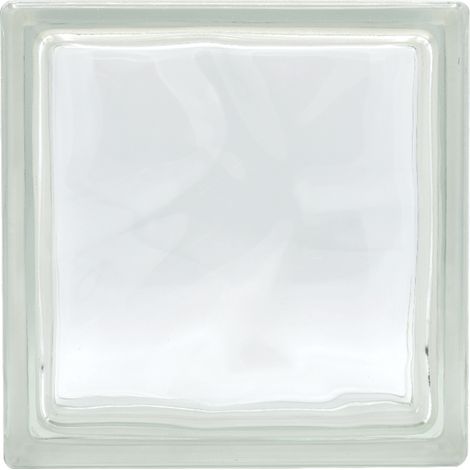 MATTONE IN VETROCAMERA ONDULATO cm 19 x 19 x 8 - blu- 6 pezzi