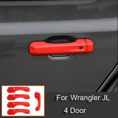 10 caches de poignées extérieures de porte/hayon pour Jeep Wrangler JL 2018-2020 (version quatre portes) (1/4)