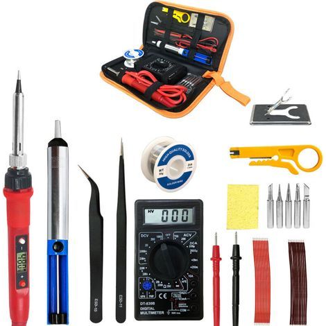 Soldador eléctrico digital de 80 W, 110 V, temperatura ajustable, pantalla LCD, kit de herramientas para soldar. (1/4)