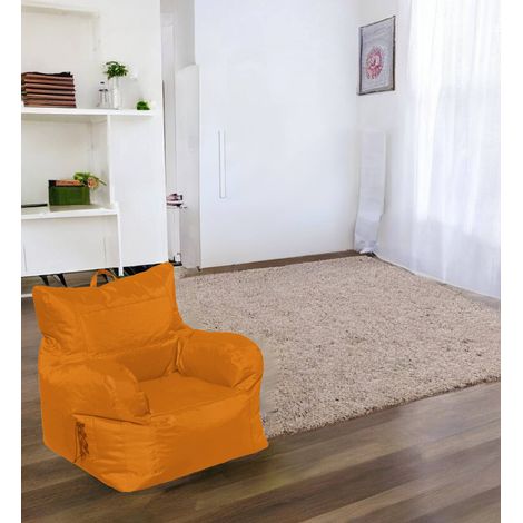 Dmora Fauteuil rembourré avec accoudoirs, couleur orange, Dimensions 80 x 80 x 80 cm, avec emballage renforcé