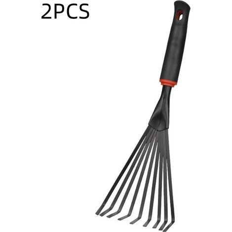 (2 pièces) 1/2/3 pièces Râteau à feuilles de jardin, râteau à foin pour feuillus, râteau agricole à 9 dents, petit râteau de jardin, outils de jardinage (1/5)