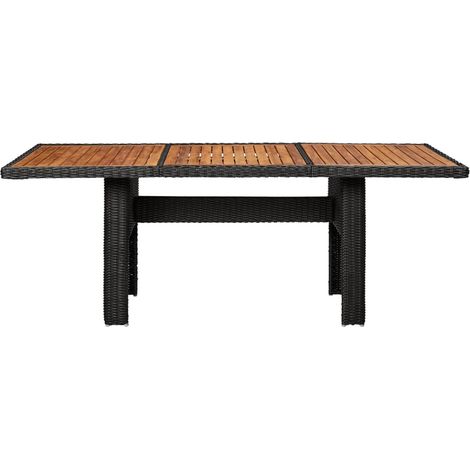 Maison Exclusive - Garten-Esstisch Schwarz 200x100x74 cm Poly Rat