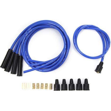 Câble de bougie d'allumage de 8 mm, 1 m de long, haute efficacité, allumage stable pour voitures classiques 4 cylindres, bleu (1/4)