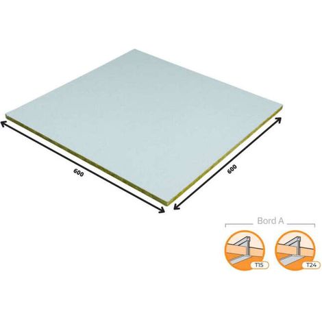 Dalle plafond acoustique Minerval A 12 60x60 cm - epaisseur 12 mm blanc - carton de 40 dalles - EUROCOUSTIC