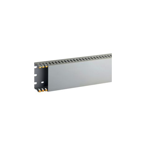T1-EN 80x40 G Canaletta con coestruso morbido modulo 10 feritoia 4, Grigio