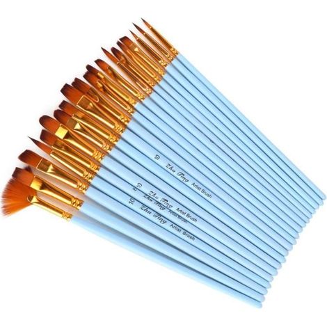 Xuyan 20 PCS Nylon Art De Cheveux Peinture Pinceaux Artiste Aquarelle Pinceau Stylo Dessin Outils Set (1/4)