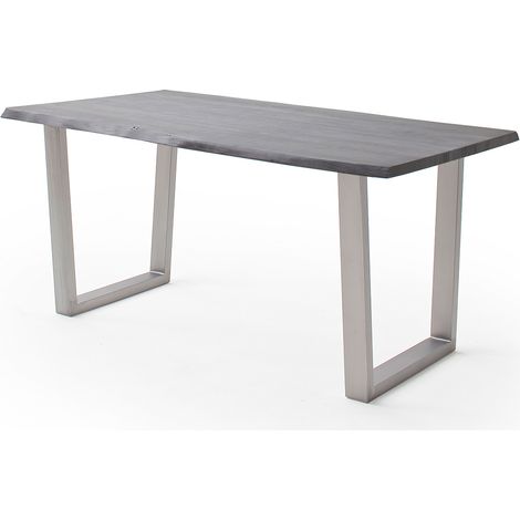 Esszimmer Tisch 180x100 cm, Akazie massiv, grau sandgestrahlt - COSENZA-06 (1/3)