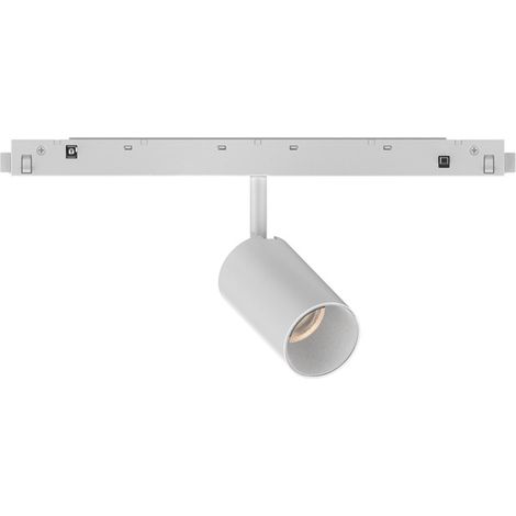 Faretto Binario Singolo Ego Alluminio Bianco 1 Luce 8W 3000K Luce Calda 1-10V (1/2)