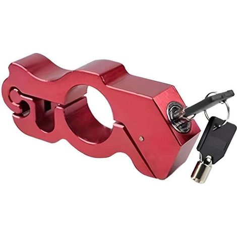 Verrou de Frein pour Moto, Alliage daluminium Verrouillage de Guidon pour Moto Serrure Antivol Verrouillage de Sécurité(rouge)13656mm