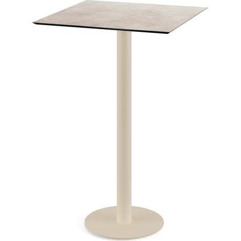 Urban mange-debout avec piètement sable + plateau HPL noir 70x70 cm - Veba
