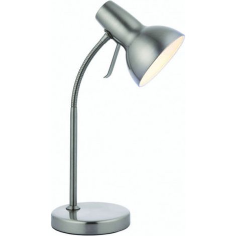Endon Amalfi - Lampe de table LED à 1 lumière, nickel satiné, peinture blanche lustrée, GU10 (1/3)