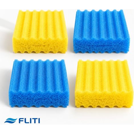 Éponges filtrantes pour filtre CBF-350, lot de 4 (2 fines/2 grossières), coton haute densité lavable 230x200x85mm (1/3)