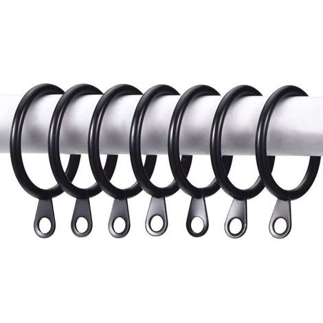 Schwarze Metall-Gardinenringe 30 mm – 40er-Packung für Ösen-, Schiebe- und Drapierungsgardinenstangen und -gardinen (1/3)