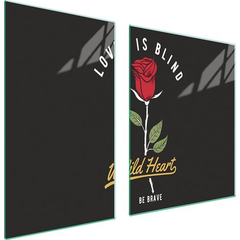 Glasplatte und Schneidebrett 100x52 Rose (1/5)