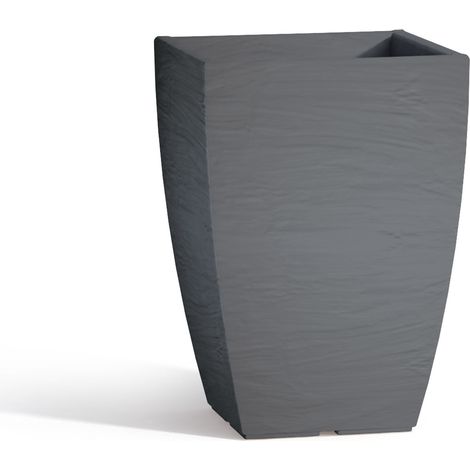 Harz-Blumentopf mod. Aloe eckig 27x27 cm h 40 Grau
