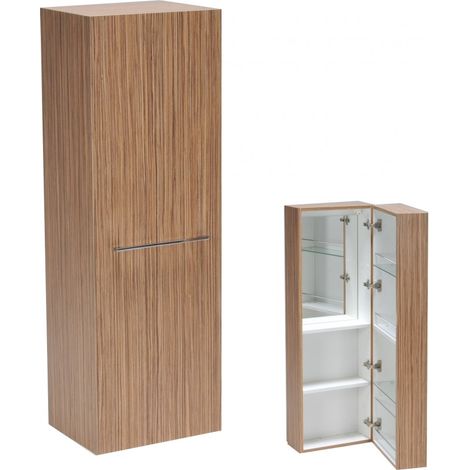 Hängeschrank LOUNGE 5 Böden + Innenspiegel / Zebrano/ 40X30x120