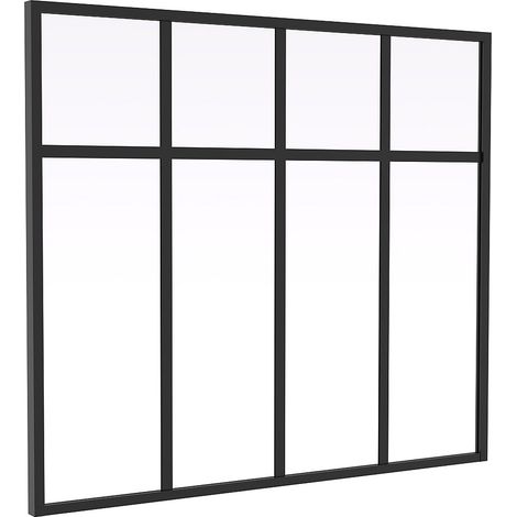 Verrière atelier design en aluminium thermolaqué noir 120 x 105 cm (L x H) – MAVORA