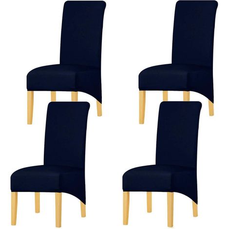 Stuhlhussen XL für Esszimmerstühle, hochlehner, 4er Set, dunkelblau (1/5)