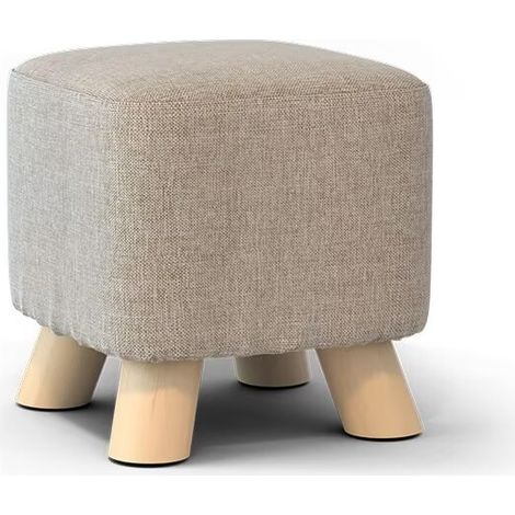 Pouf de Rangement, Tabouret rembourré Carré, pour Salon, Optique Lin, Repose-Pieds,28 x 25 cm (1/2)