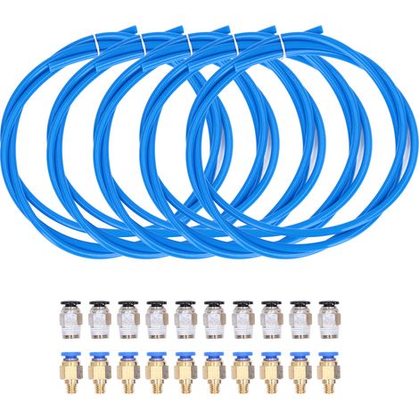 5 Pièces Tubes PTFE avec 20 Raccords Pneumatiques PC4‑M6 PC4‑M10 pour Filament Imprimante 3D 1.75mm (1/5)