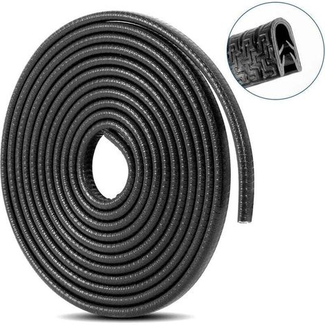 Ulisem Protections Bord Portière de Voiture en Forme de U Protecteur pour La Porte de Voiture en Caoutchouc Anti-collision Protéger 5M (Noir)
