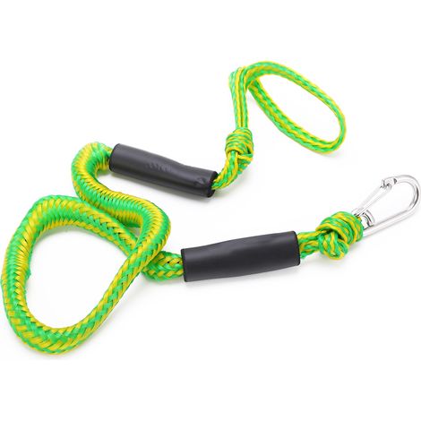 Grüner, elastischer Stoßdämpfer für Boots-/Kajakverankerung, Seil mit D-Ring-Karabiner, absorbiert Stöße (1/5)