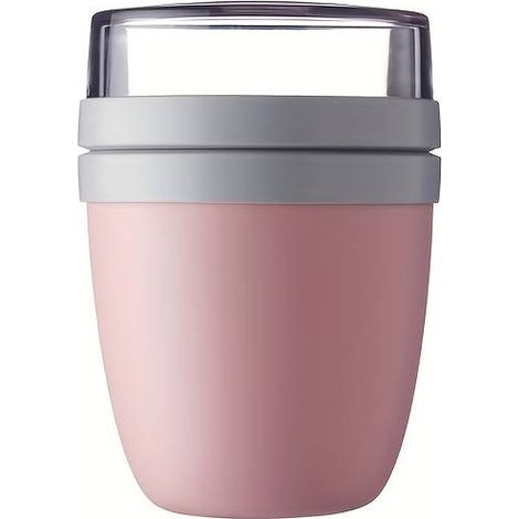 Barattolo per porridge notturno, yogurt e granola in tazza, scomparti divisi, adatto a frigorifero, microonde e lavastoviglie, 500 ml + 200 ml, rosa. (1/5)