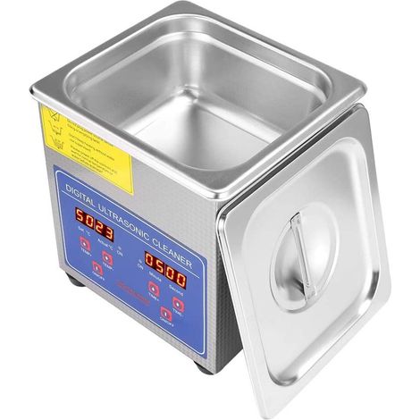 1,3-Liter-Ultraschallreiniger, Edelstahlheizung, Timer, Industriequalität, Abdeckung, EU-Stecker 220 V (1/5)