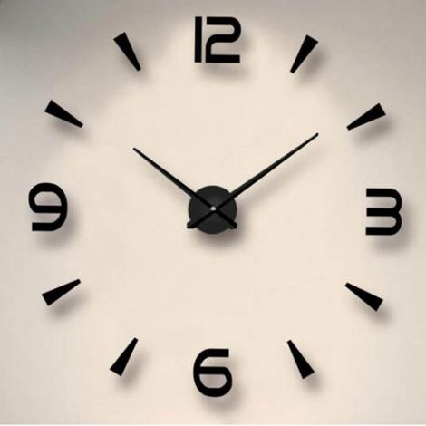 Orologio da parete 3D moderno autoadesivo Vangold, di grandi dimensioni, da assemblare fai-da-te, ideale per la casa o l'ufficio.
