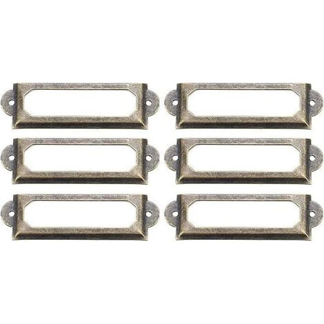 Cadre d'étiquette rétro, lot de 10 porte-étiquettes en bronze antique, pour meubles et tiroirs (70 x 33 mm) SANPIE (1/4)